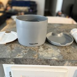 Happy & Polly Grey Wireless Ceramic Pet Water Fountain