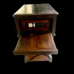 Wood & Metal Side Table With Charging Station/Tray 