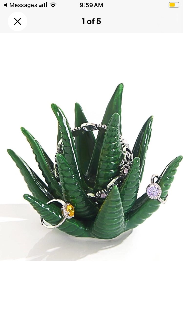  Succulent Ring Holder, Ring Stand, Ring Display, Ring Organizer, Green Cactus 