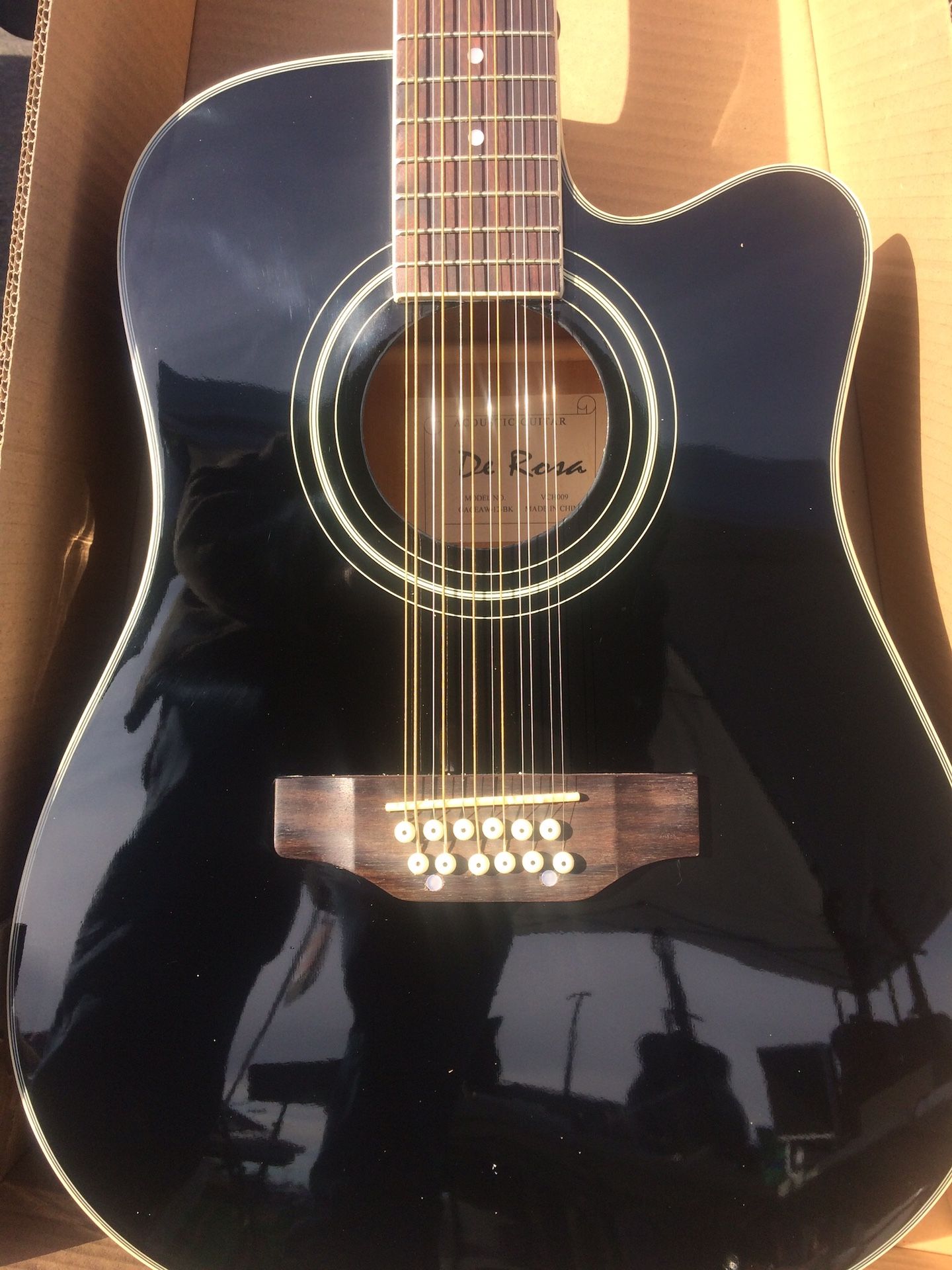 12 TWELVE STRING ACOUSTIC ELECTRIC GUITAR AND BAG