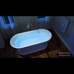 INIZIO 65.5 in. x 35.625 in. Whirlpool Bathtub with Center Drain in White