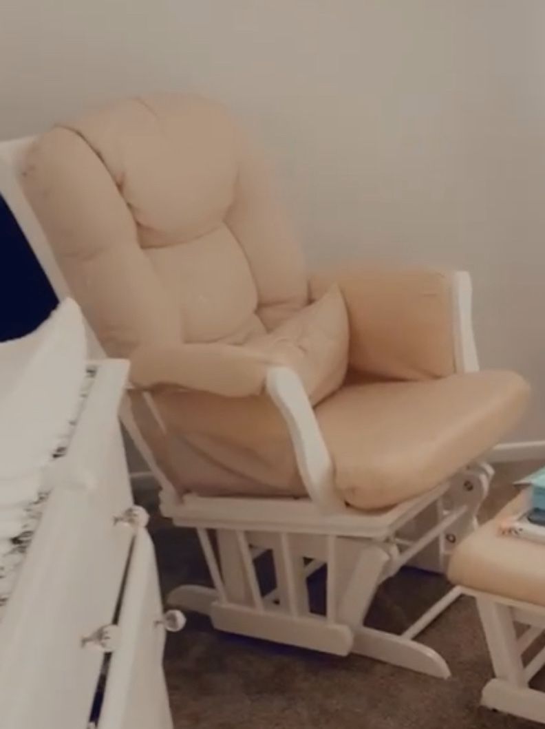 Cushion Rocking Chair With Foot Stool