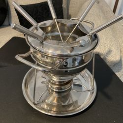 Stainless Steel Fondue Pot Set-Like New