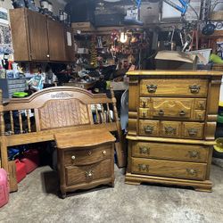 Solid Wood Bedroom Set - Dresser, nightstand, headboard