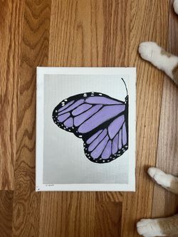 Hand Painted Half Winged Butterfly Acrylic 