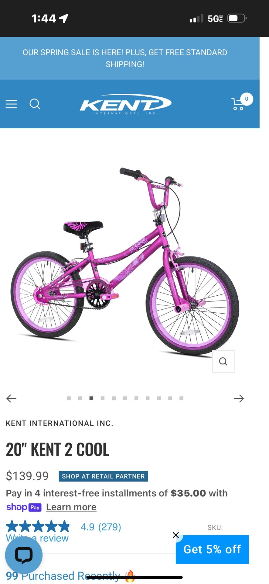 Girl bike 20 “ Kent 2 cool Pick up in lake Elmo mn 55042