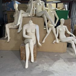 Fiberglass Seated Female Mannequins