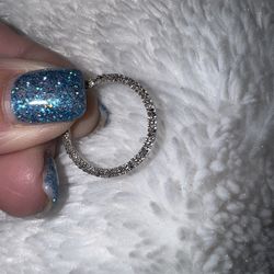 Vintage Diamond Sterling Pave Eternity Band, size 9.5