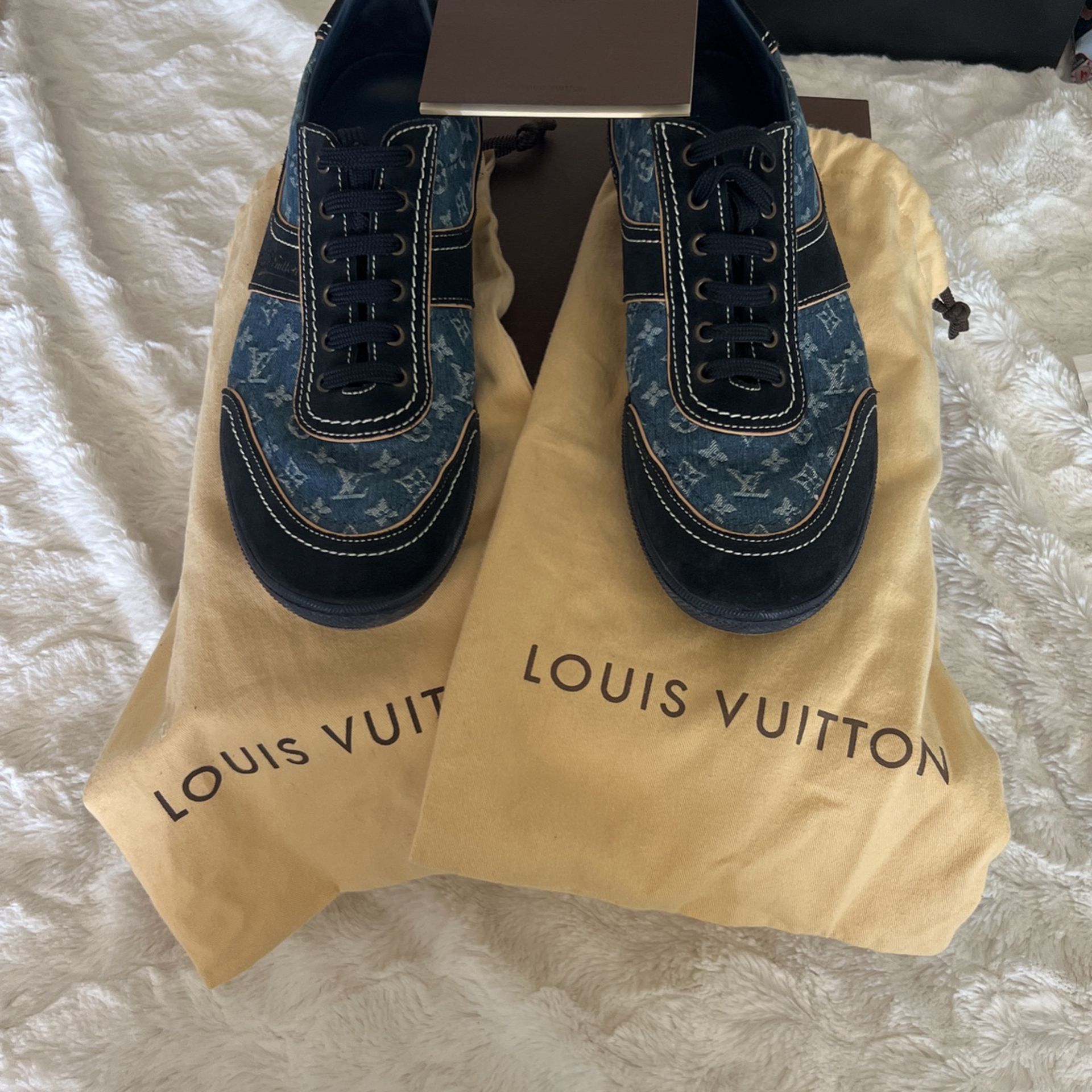 Louis Vuitton Rivoli sneakers blue denim Lv print sz 9 1/2 uk 10 1/2 us for  Sale in South Gate, CA - OfferUp