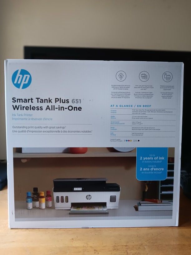 HP Smart Tank Plus 651 Printer Scanner Copier Brand New
