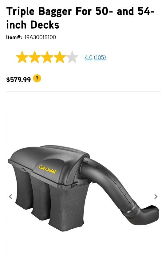 Cub Cadet Triple Bagger 50 - 54" Deck