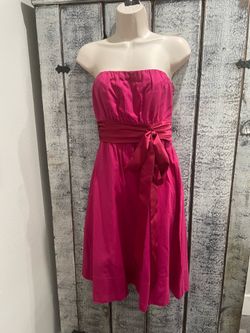 The Limited hot pink strapless dress with sash bow size 6 small