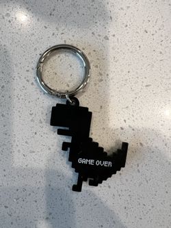 Chrome Dino Keychain