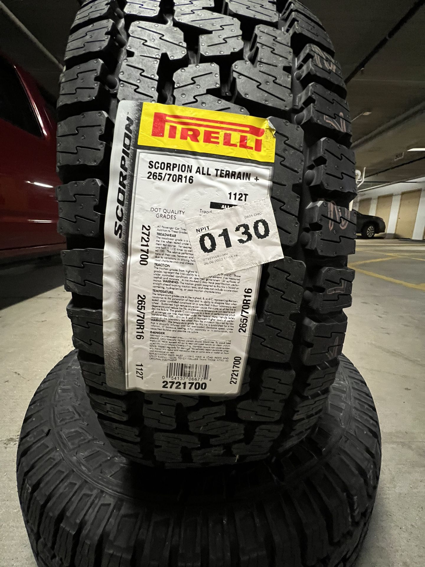 2 New Pirelli Tires All Terrain 265/70R16 $180 Each (Firm Price)