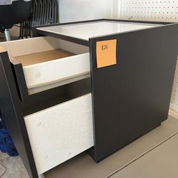 Modern 2-Drawer Cabinet w/ White Glass Top – Sleek Storage for Just $25!