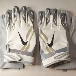 Nike Vapor Shield Football Gloves NFL Cold Weather Adult XL White / Gray Double