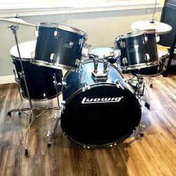 Ludwig Drum Kit Set 5 drums 2 symbols and set