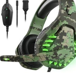 Butfulake Noise Cancelling PC Headset with Mic,PS4 Gaming Headset with 7.1 Surround Sound Stereo for PS5 Switch,Omnidirectional Microphone Vibration L