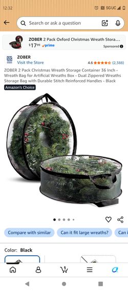 Zober wreath storage bags set of 2