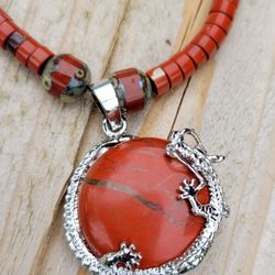 Handcrafted Red Jasper Necklace - $40