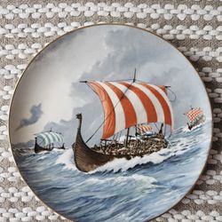 Royal Cornwall "Viking Drakar" Decorative Plate by A.D. Estrehan