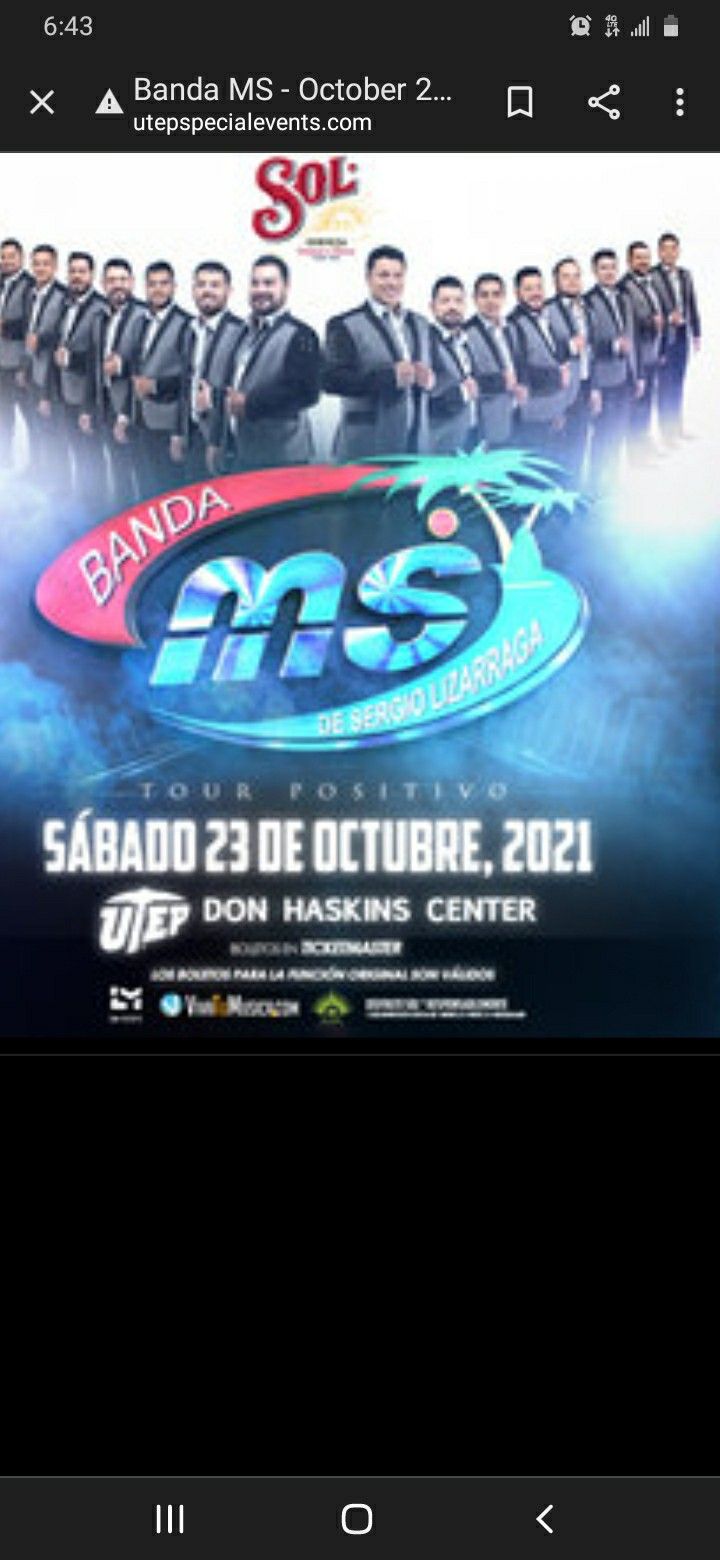 2 BANDA MS TICKETS FOR OCT 23,2021@ DON HASKINS