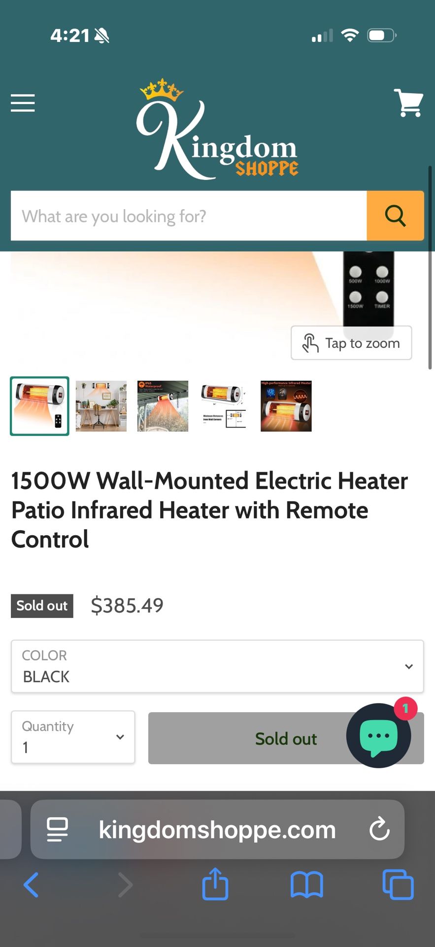 1500 W Electric Heater