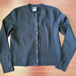 100% Authentic Chanel Uniform Brand New Black Sweater Cardigan Minimalism