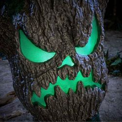 6 ft. Wicked Woods Color Changing LED Scowling Sapling