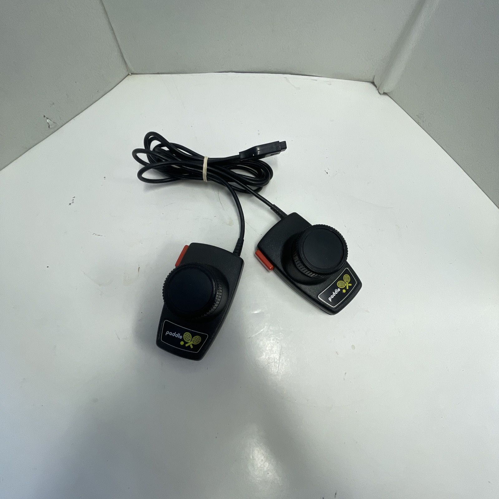 Atari 2600 Pair Original Video Game Paddle Controllers Cleaned Tested No Jitter