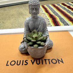 Buddha With Artificial Plant 
