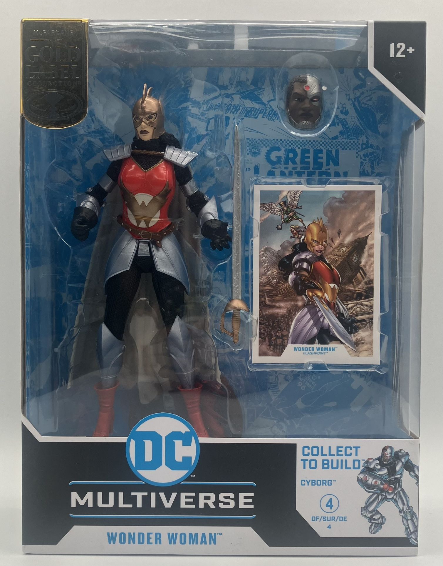 New McFarlane DC Multiverse Gold Label Flashpoint Wonder Woman Cyborg BAF NIB