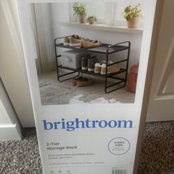 Brightroom 2-Tier Metal Mesh Storage Rack