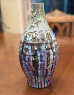 Decorative Ceramic Vase – Blue & Purple Glaze