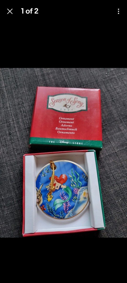 Disney Store The Little Mermaid Season of Song 1997 Christmas Ornament