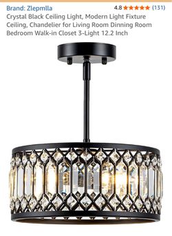 New crystal black ceiling light12.2” (have 2)