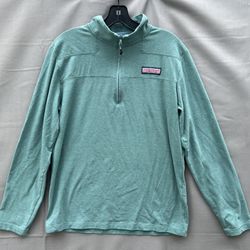 Vineyard Vines Shep Shirt Men's Size M Green 1/4 Zip Pullover Long Sleeve 