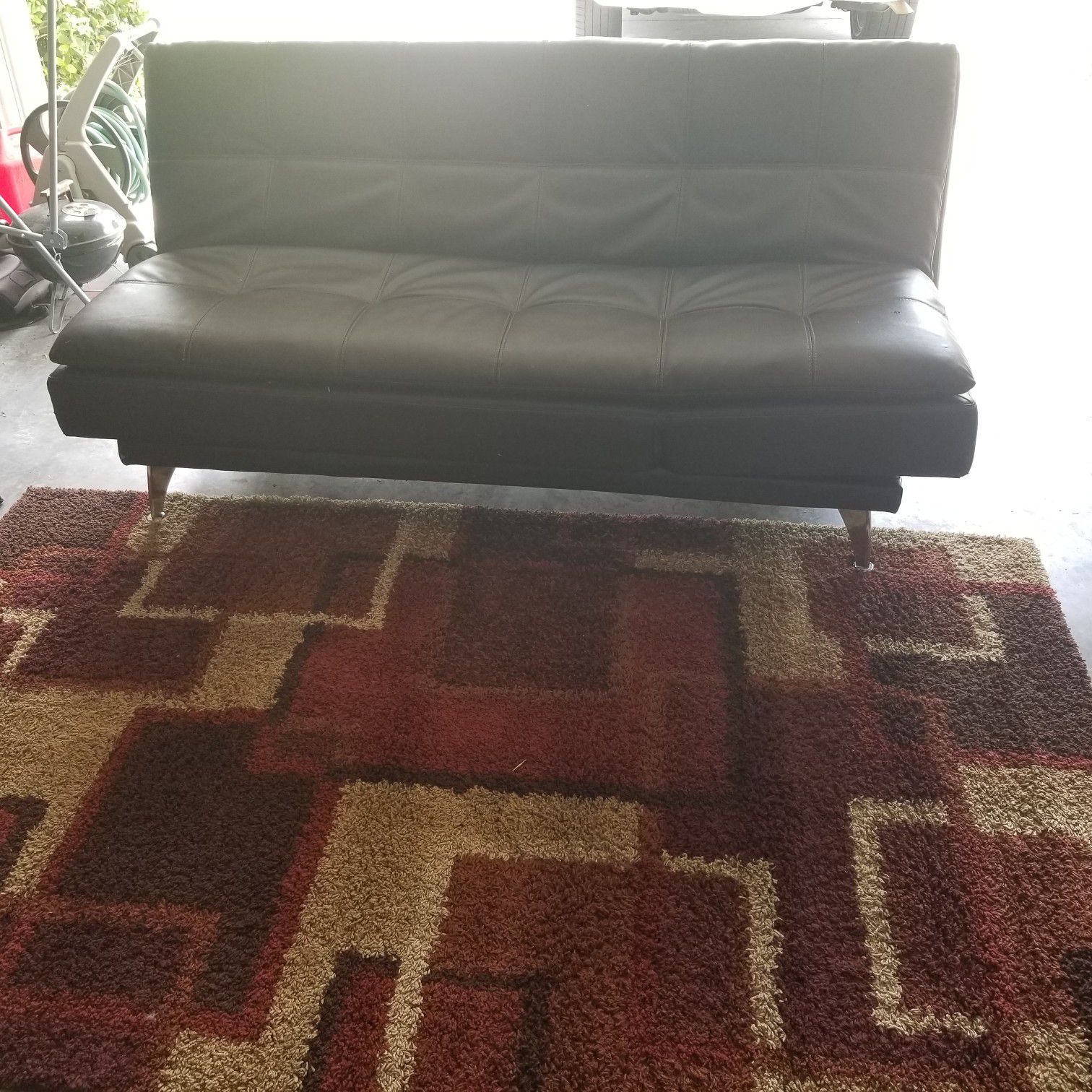 Leather Futon and rug