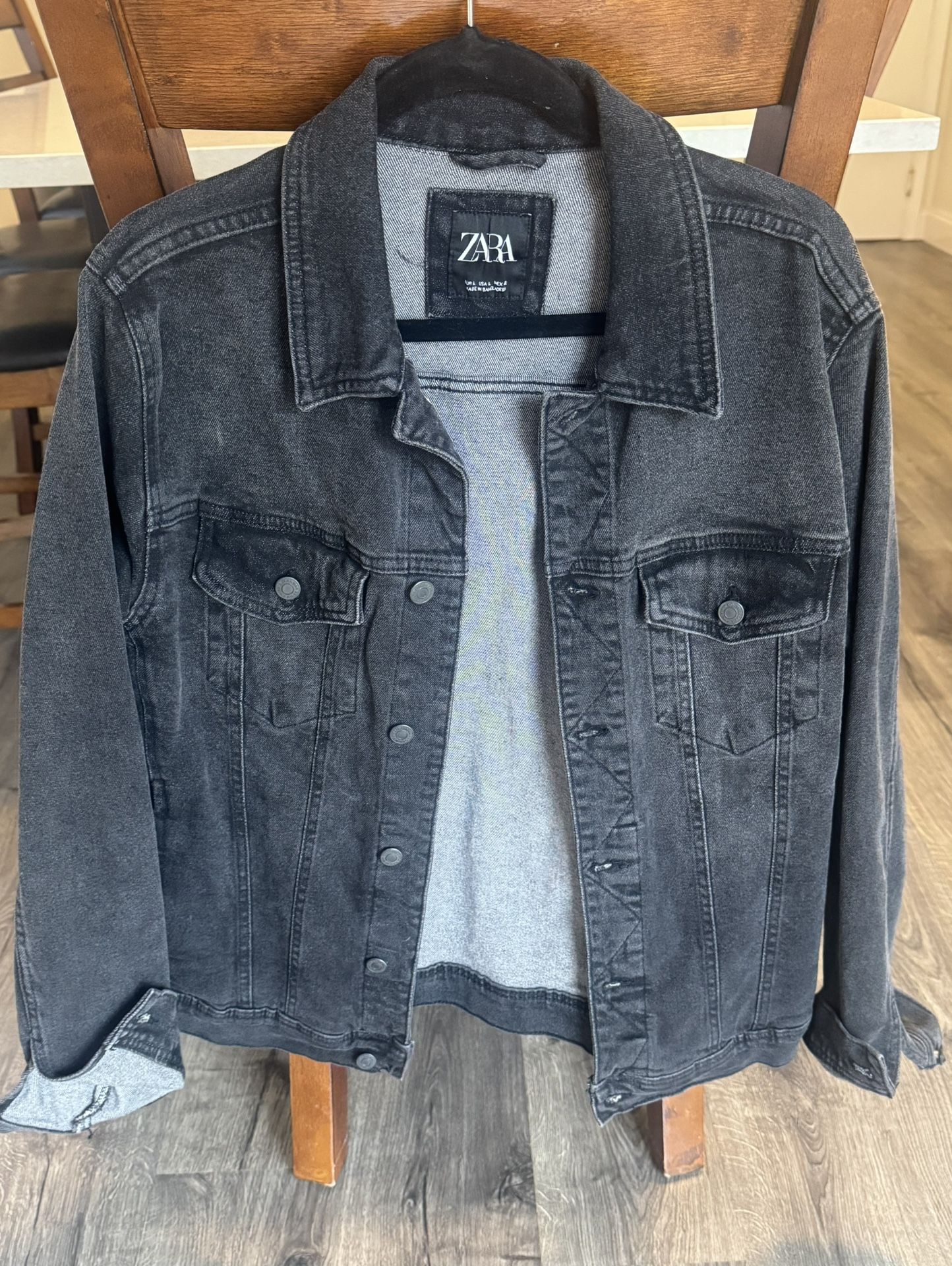 ZARA Mens Charcoal Denim Jacket