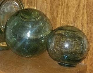 Two Antique Glass Ball Floats