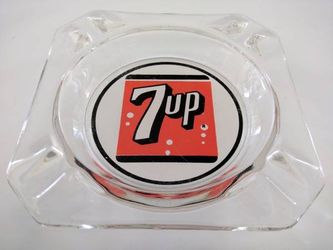 Vintage Original 7Up Soda Glass Ashtray