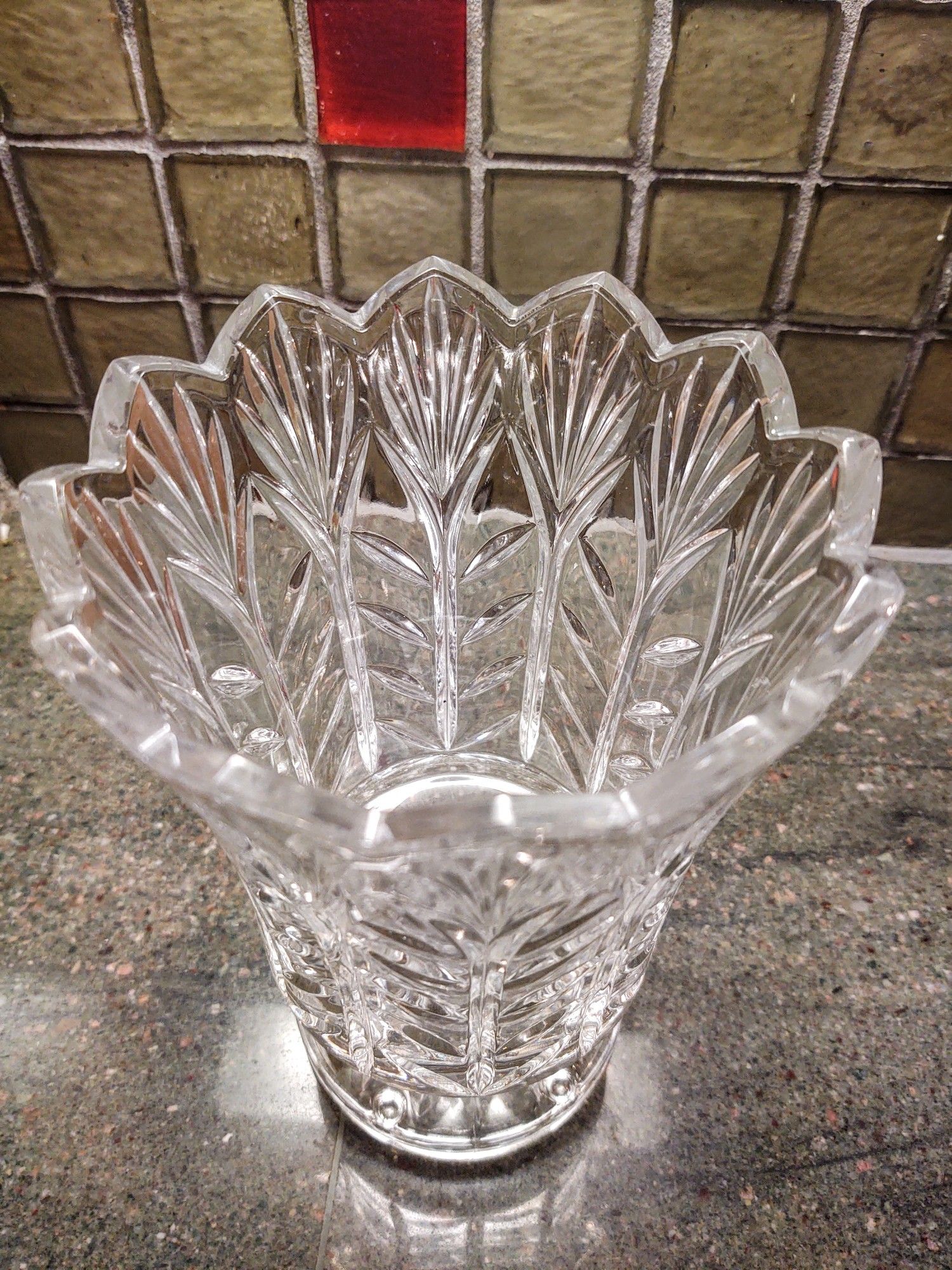 Vintage Crystal Hurricane Candle Holder