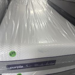 TWIN XL PURPLE .3 MATTRESS & BOX SPRING BED SET