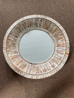 Large Wooden Mirrors - Vintage white and Natural Wood