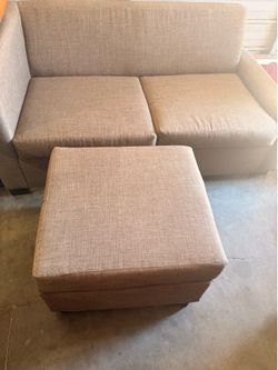 Hide-a-bed couch w/ ottoman