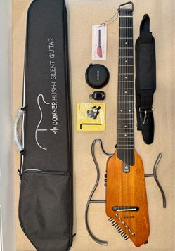 Donner Hush-I Silent Travel Guitar with Accessories
