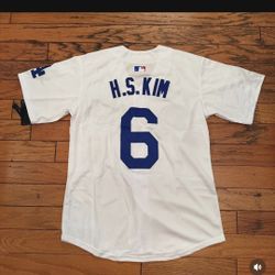 $45 White Los Angeles Hyeseong Kim Jersey Stitch World Series Fernando Patch Ohtani