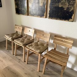 4 Wood Dining Chairs