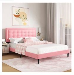 Full size pink bed frame