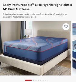 Mattres sealy posturpedic Queen size firm 14 inch
